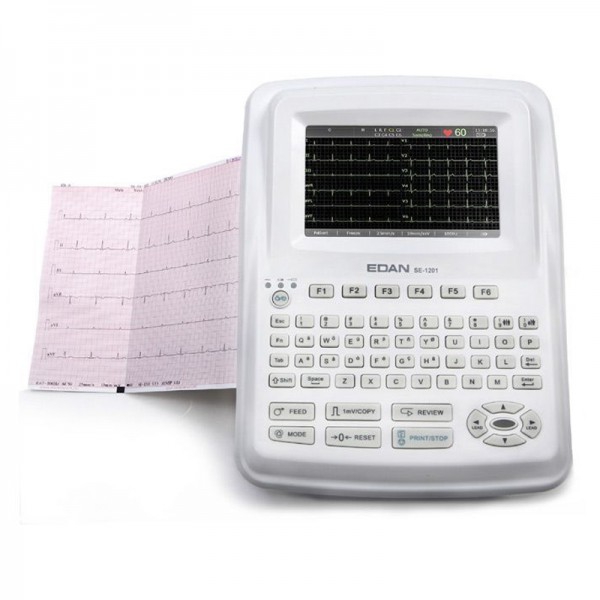 Electrocardiógrafo de 12 canales automático, manual, ritmo R-R o memoria, con pantalla a color de 7" Electrocardiógrafo de 12 canales automático, manual, ritmo R-R o memoria, con pantalla a color de 7"